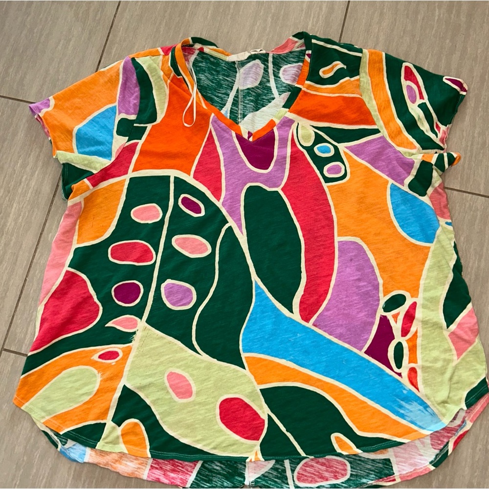 Christian Soriano Shirt Womens 3XL Multicolor Vibrant Designer Mosaic Art Wear
